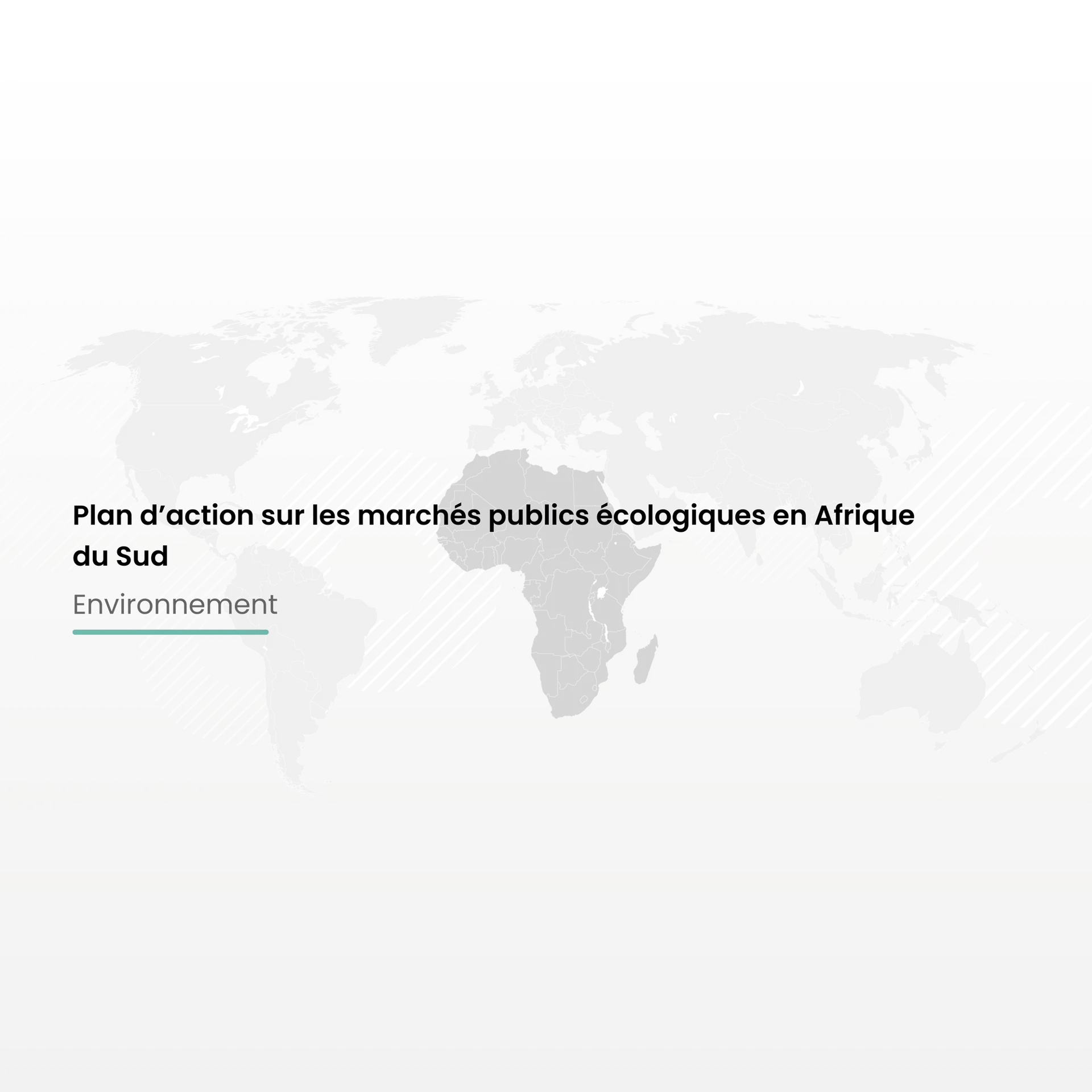 Plan d’action sur les marchés publics écologiques en Afrique du Sud